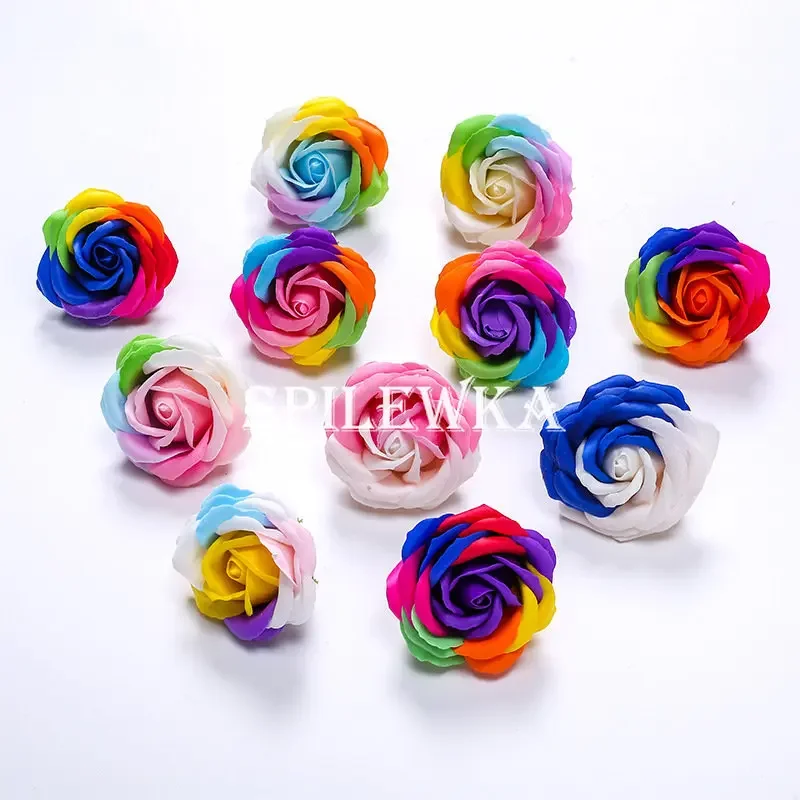 Flower Supplies - Spilewka 6X7cm Colorful Rose Artificial Flower