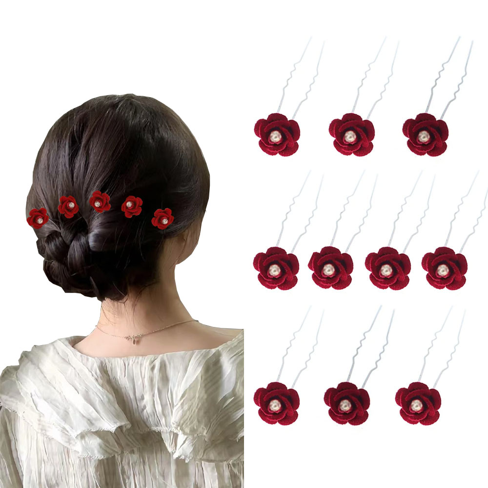 10Pcs Rose Hair Accessories We - Flower Supplies recensie en prijs