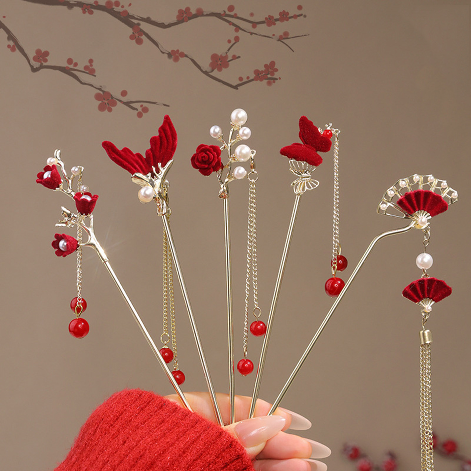 Chinese Style Rose Flower Hair - Flower Supplies recensie en prijs