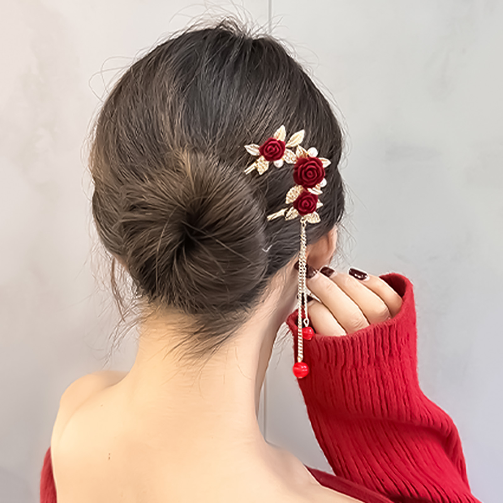 Chinese Style Rose Flower Hair - Flower Supplies recensie en prijs