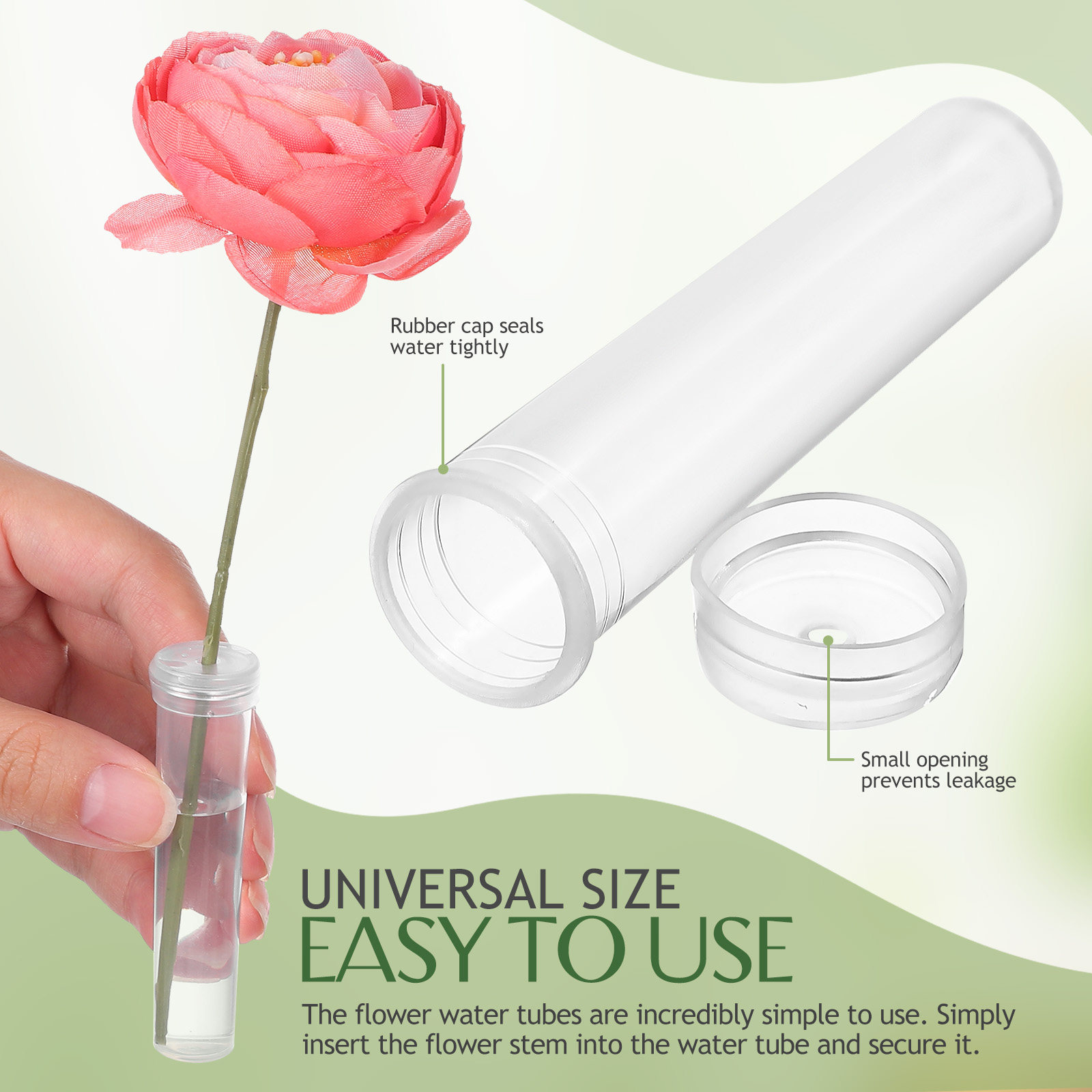 100Pcs Flower Water Tubes Leak - Florist Flower Supply recensie en prijs